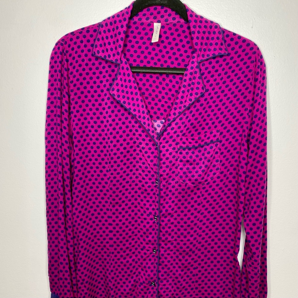 Splendid | Pink Polka Dot Long Sleeve Pajama Top